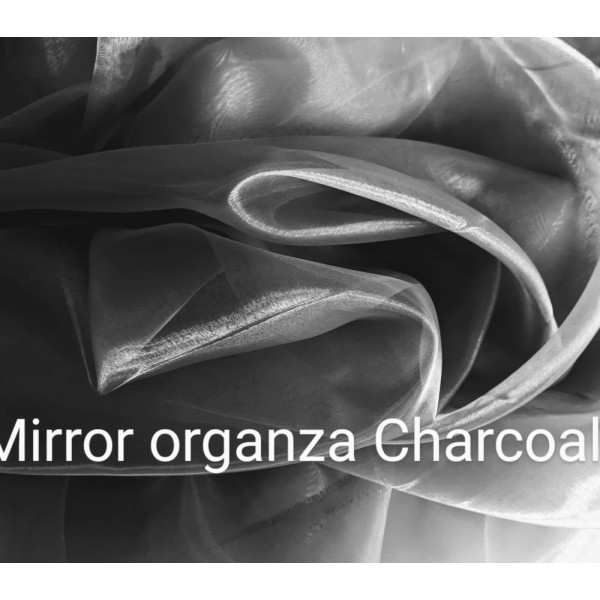 Unbranded Mirror Organza Chrcoal 59",by the yard Shinny sheer organza.