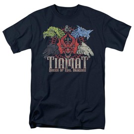Dungeons & Dragons Tiamat Queen of Evil Unisex Adult T-Shirt for Men and Women, Navy, X-Large