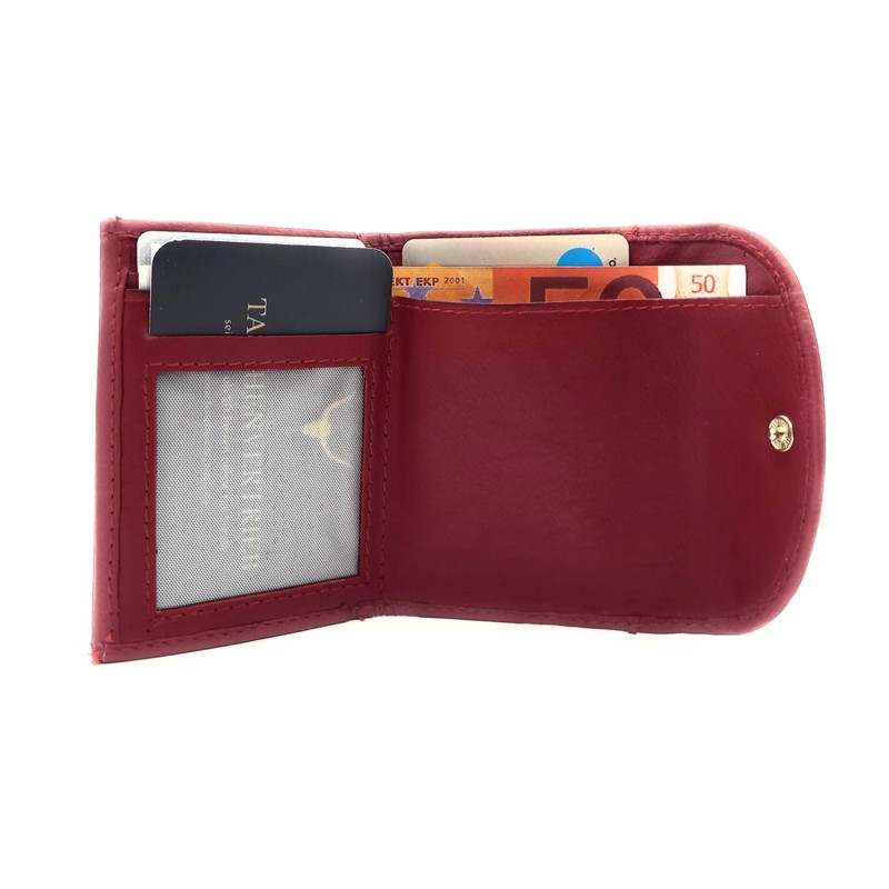 Genuine Leather Mini Purse Changing Purse Holiday Purse Red, cherry,