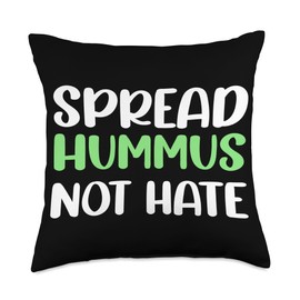 Hummus Lover Gluten-free Falafel Jewish Kosher Spread Hummus Not Hate Gluten-Free Falafel Jewish Cuisine Throw Pillow, 18x18, Multicolor