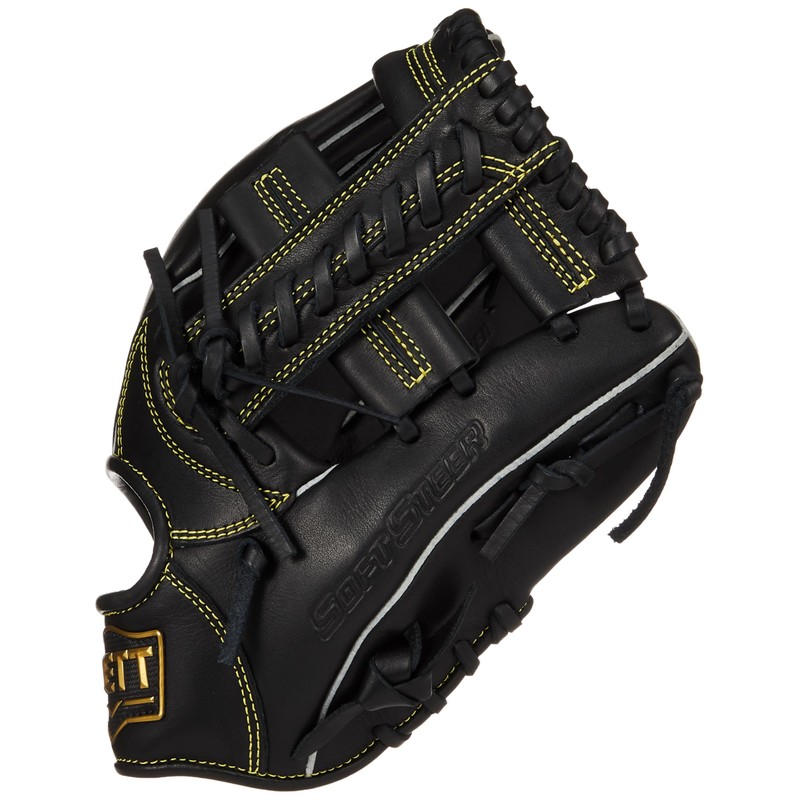 Zett BRGB35520 Soft Baseball Glove, Soft Steer, All-around, Black (1900)