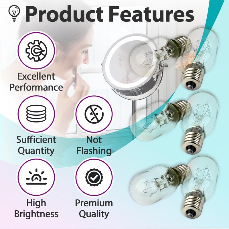 Joworthy 6 Pcs 20W 120V Incandescent Bulb Compatible with Conair