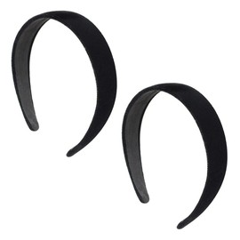 Headband, Black, Width 1.0 inches (2.5 cm), Set of 2, Velour, Hair Accessory, Hair Arrangement, Hair Accessory, Simple, Women's, Men's, Adults, Black