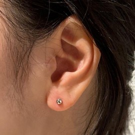 Basic ball silver piercing (4mm) OTEP24716N stone color / 베이직 볼 실버 피어싱 (4mm) OTEP24716N 스톤컬러