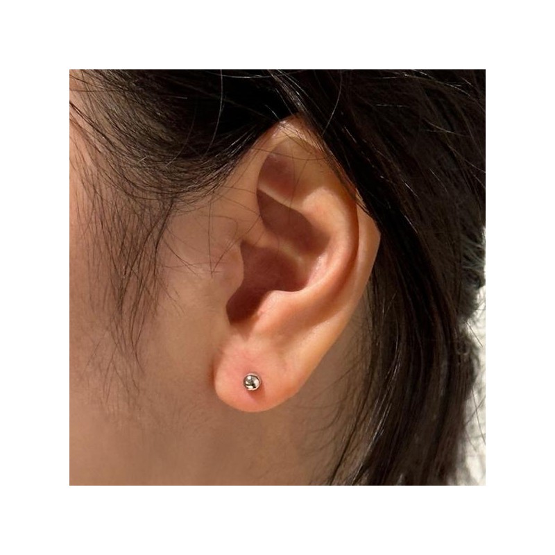Basic ball silver piercing (4mm) OTEP24716N stone color / 베이직