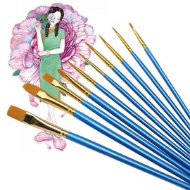 Nylon Brush Set, Acrylic Paints, 10 Pieces Artist Brush Set, Painting, Acrylic Brush Set, Watercolour Brush, Hair Brush, Oil Paint, Small Brushes for Beginners, School Children, Artists and Painting