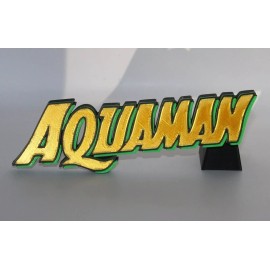 Unbranded Aquaman 3D printed Logo Sign Wall Desk Shelf Art - Add just Magnets, Orange