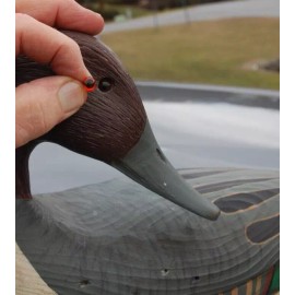 Taxidermy Eyes 7.5mm Red-Black. Perfect for most ducks & Animals- 100 pieces NOS