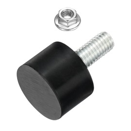 sourcing map M5 Thread Rubber Mounts, Vibration Isolators, Cylindrical Shock Absorber with Studs 15 x 10mm with Non-Slip Nuts