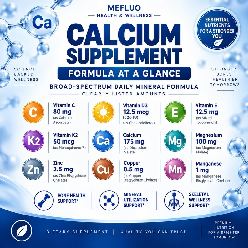 Bone Mineral Complex Calcium + Vitamin K Formula 60 Vegetarian