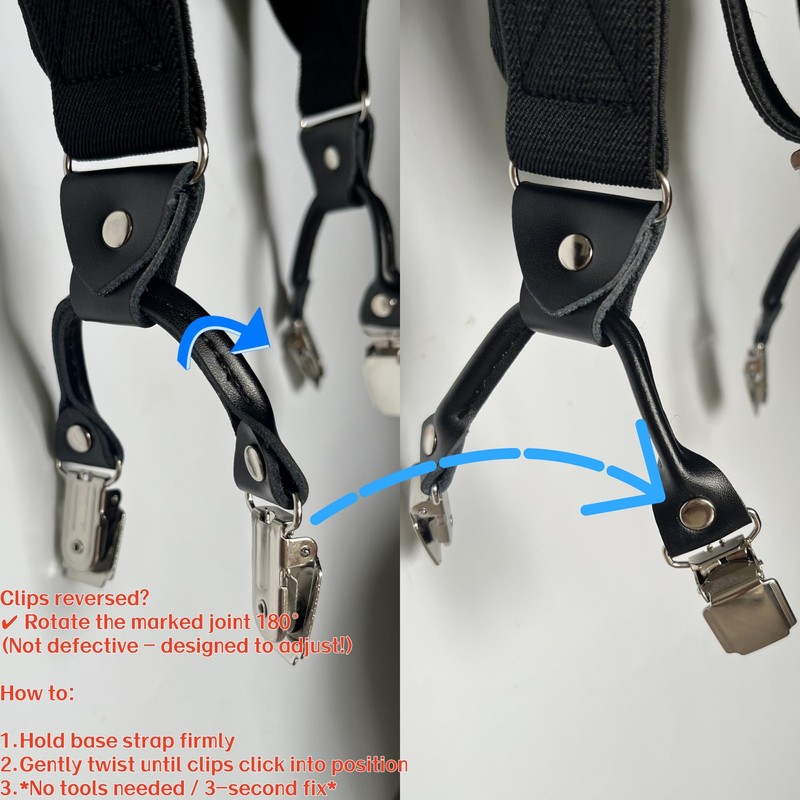 LazarsSpace Men's Side Suspenders with Dual Clips Per Side -