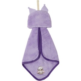 Marushin 3065013000 Looped Towel, Micro Material, Kuromi, Mascot Kuromi, Cover: 4.3 x 4.7 inches (11 x 12 cm), Towel Portion: 9.8 x 9.8 inches (25 x 25 cm), Suitable for Kindergarten, Nursery School, Elementary School, Girls