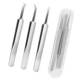 Hyenimarket Ingrown Hair Tweezers Fine Precision Tweezers Eyebrow Plucking 2ea