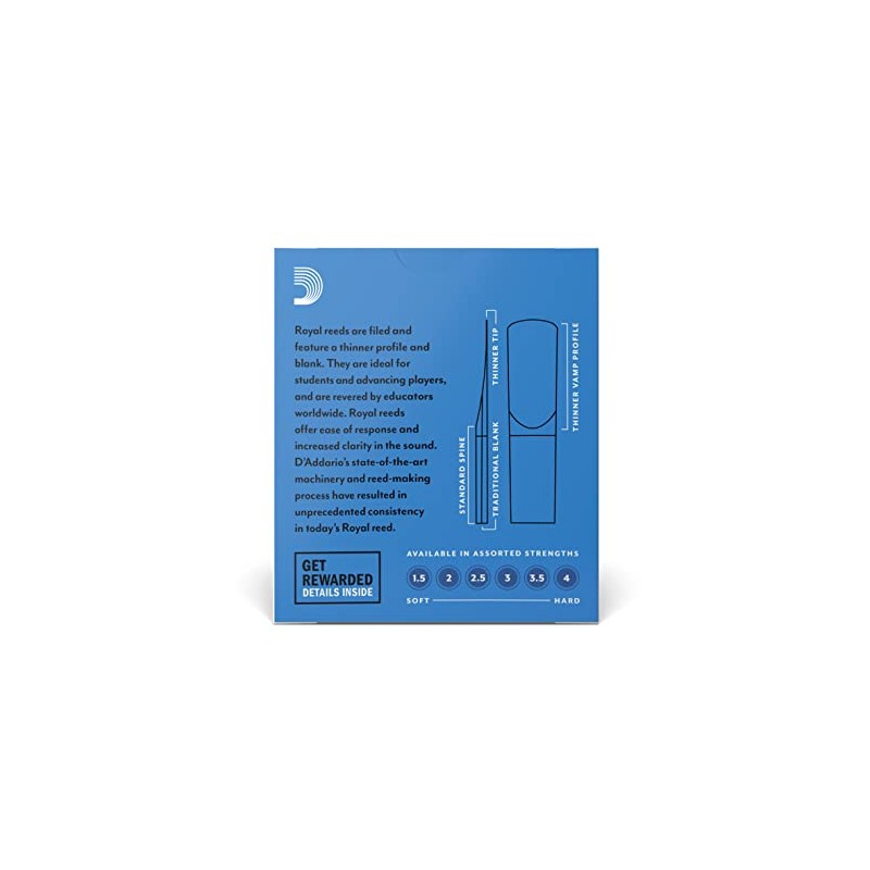Rico Royal 2.0 Strength Reeds for Soprano Sax (Pack of