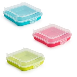 QILZO® Sandwich Holder, Lunch Holder, Snack Box, Reusable Food Storage, Delivery of 1 Unit, Random Colour
