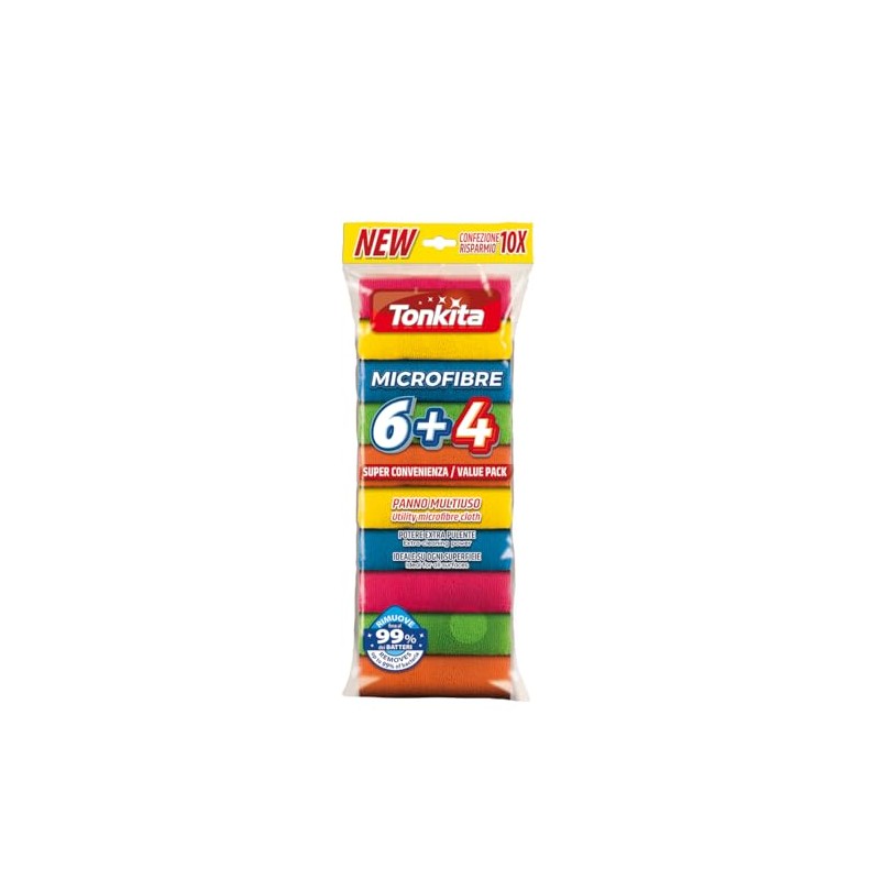 Tonkita | 6 + 4 Colourful Multipurpose Microfibre Cloths 30