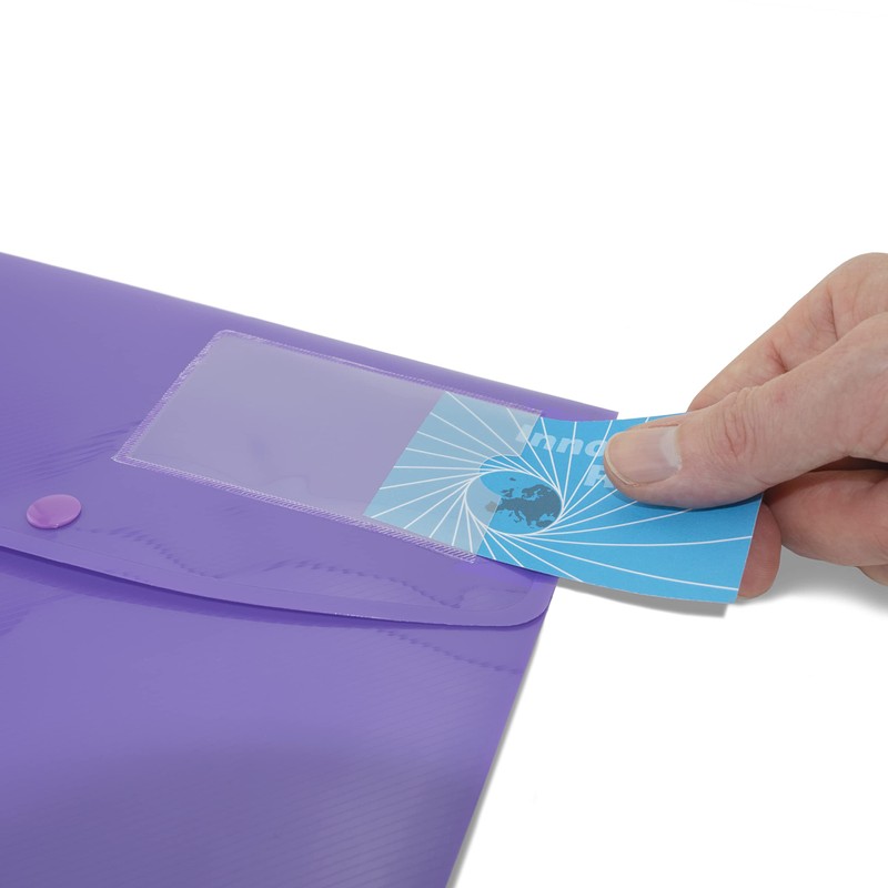 Rapesco 0701 ID Popper Wallet, A4+, Bright Solid Colours, Pack