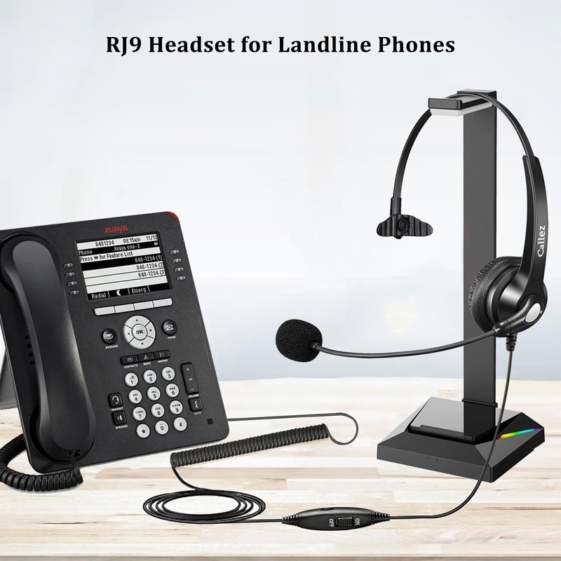 Callez Mono RJ9 Telephone Headset for Avaya Plantronics Mitel ShoreTel