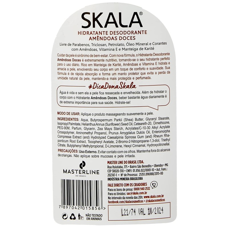 Skala Moisturizing Body Cream Sweet Almond Collagen 400ml