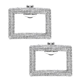 uxcell - 2 clips de diamantes de imitación desmontables rectangulares para zapatos, hebillas de abalorios, accesorios para mujeres, bodas, bailes, fiestas, tacones altos, decoración de manualidades,