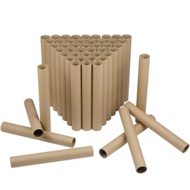 HESESOH 50 Pack Cardboard Tubes for Crafts - 1.57 x 11.81 Inches - Brown Toilet Paper Empty Rolls Round Thick Tubes Sturdy for Classroom Family Handmade DIY Projects
