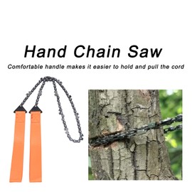 Pocket Chainsaw, 24 Inch Long Compact Portable Outdoor Survival Gear Folding Chain Hand Saw with Bag Fast Easy Cutting Wood & Tree Premium Rope Saw for Camping, Hunting, Hiking