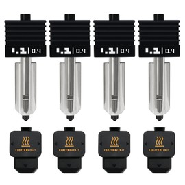 HzdaDeve 4 Pack 0.4MM H2D Combo Hotend Print Head Hot End Kit Extruder Upgrade High-Temperature Hardened Steel Nozzle Heating Rod Silicone Cover for Bambu Lab H2D Combo/A1/A1 Mini 3D Printer