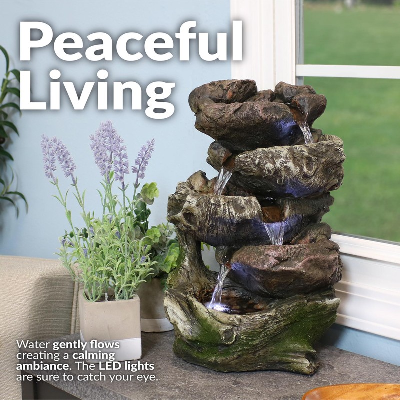 Sunnydaze Tabletop Water Fountain - Relaxing Indoor Desktop Water Feature