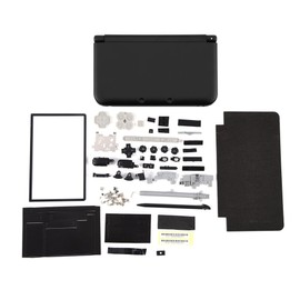 Full Set Replacement Kit for 3DS XL, Full Housing Case Cover Shell Repair Parts, Complete Fix Replacement Kit, Easy to Carry (1 * Buttons Set, 1* Other Parts Set, 1* Screws Set,1* Labels Set)(Black)
