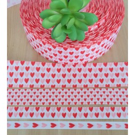 3/8, 5/8, 7/8 & 1.5" (1 YD) Valentine's Day Grosgrain Ribbon Hearts Love Bows - 3/8 Inch