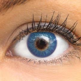 GLAMLENS Kontaktlinsen Blau farbig 'Catania N Blue' ohne Stärke farbige blaue Monatslinsen weiche Linsen soft Hydrogel 2 Stück Farblinsen + Linsenbehälter 0.0 Dioptrien natürliche Serie Farben