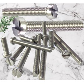 M5 x 70mm Slotted Pan Head Machine Screws Made of A2 Stainless Steel Slot Bolts M3 M4 M6 Bolts DIN 84 with Lengths from 10mm - 100mm (Pack of 10)