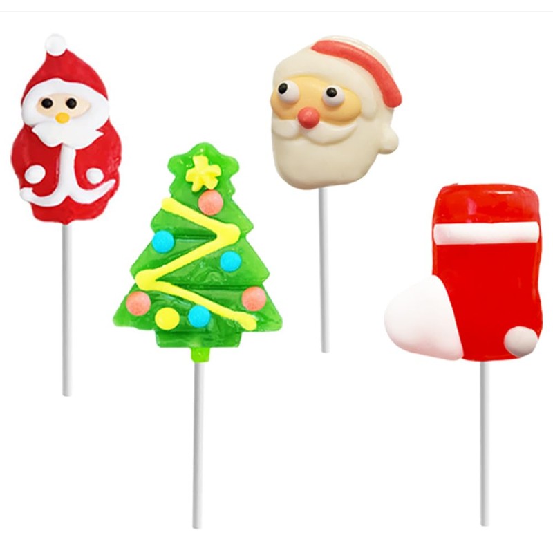Fruidles Christmas Lollipop, Santa Clause, Christmas Tree, Candy Canes Lollipops,
