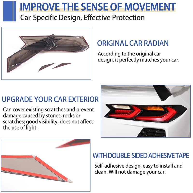 Daeiclru Car Tail Light Lamp Cover Compatible with Corvette C8
