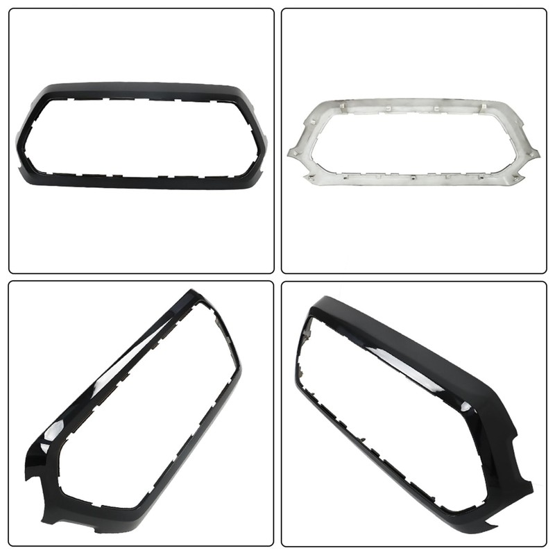 Silscvtt Front Upper Grille Outer Frame Surround Glossy Black Replacement