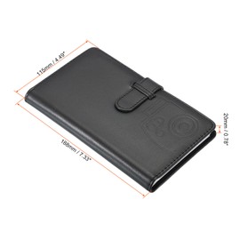 PATIKIL 96 Pockets Wallet Photo Album, PU leather, Instant Camera PVC Mini Storage Album for 3inch Photo, Picture Name Card Holder, Black