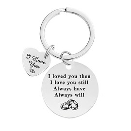 Valentine's Day Keychain, I Love You Forever & Always Key Chain, Girlfriend Boyfriend Gift for Birthday Christmas Graduation (I love you then)
