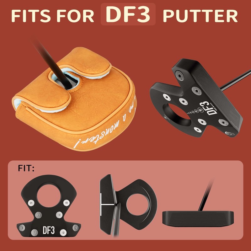 LZFAN Golf Putter Covers DF3 Mallet Putter Headcover Driver Fairway