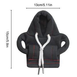 SXCCNW YHDM-121 Car Gear Knob Cover, Gear Knob Cover, Gear Knob Hoodie Cover, Car Shifter Hoodie for Car Gear Lever Decoration Accessories, Black, 15 x 13 cm
