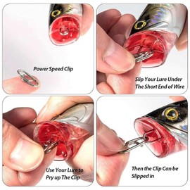 Songholee Fishing Line Snaps, Wanfoou 60Pcs Fishing Power Clips,Power Fishing Clips Snaps Quick Change, Stainless Steel Swivels Clips Quick Change Lure Connector for Fishing Enthusiast (Black)