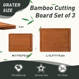 Bamboo Cutting Board Set Non Slip Feet Over Sink Day Gifts Best Mama Mommy Bonus Busy Mom Ever Christmas Xmas Birthday Law Step Stepmom Stepmother Who Have Everything Good Unique Useful Present