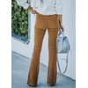 (sidefeel women corduroy flare pants elastic waist bell bottom trousers