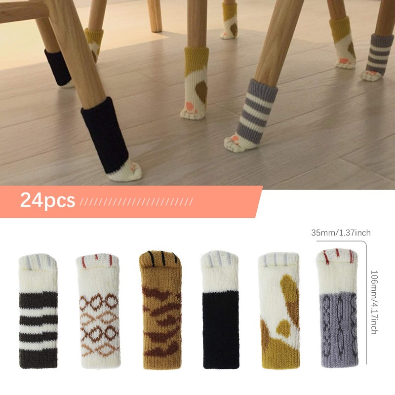 SING F LTD 24Pcs Furniture Leg Covers Set Cute Cat