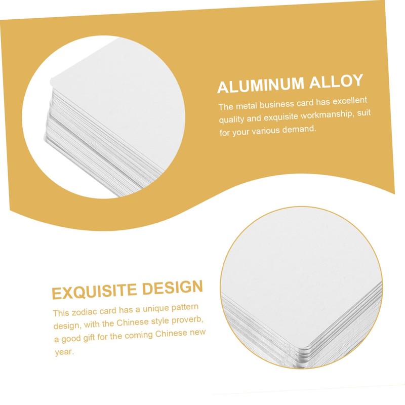 DOITOOL 100Pcs Metal Business Card Blanks Thick Engraved Sublimation Cards