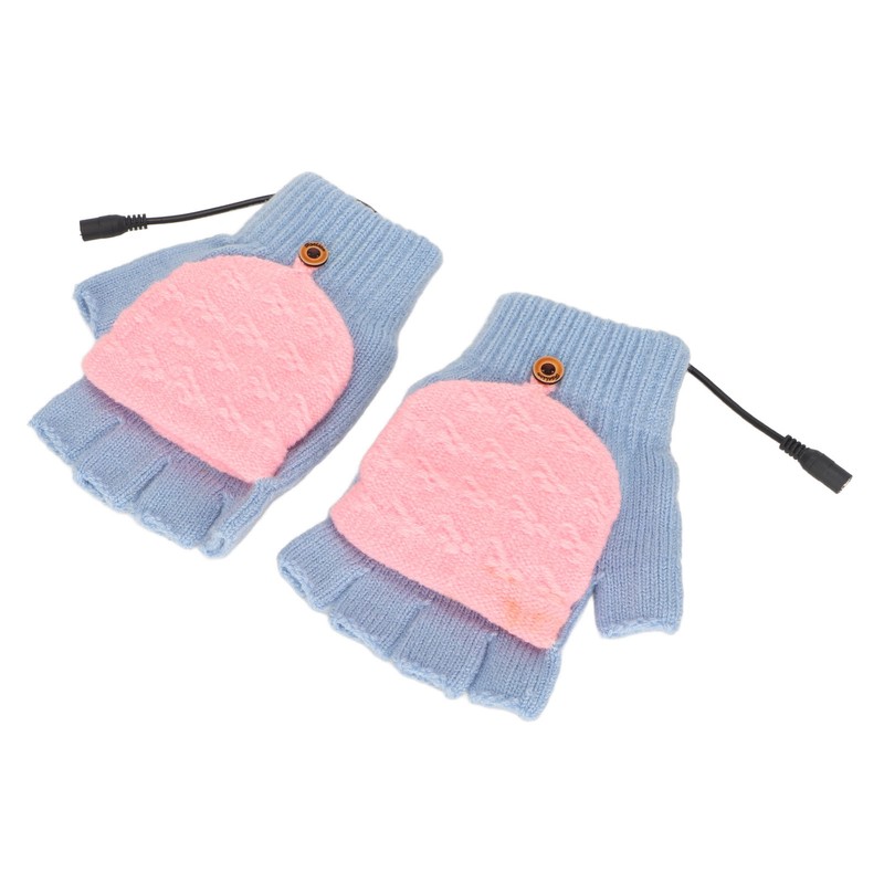 USB Heating Gloves Full Finger Half Fingerless Double Sided Heating
