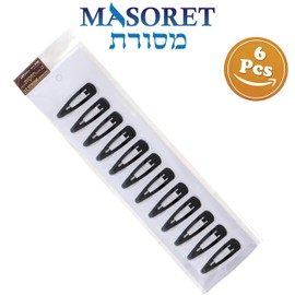 Masoret Keep-Kippah Hair Clip Set: 72 Black Clips Durable Metal Head Fasteners with Matching Comb for Jewish Kippot, Kipa, Yamaka, Yarmulke Hats by Art Judaica