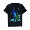 Blue Peacock and Dragonflies T-Shirt