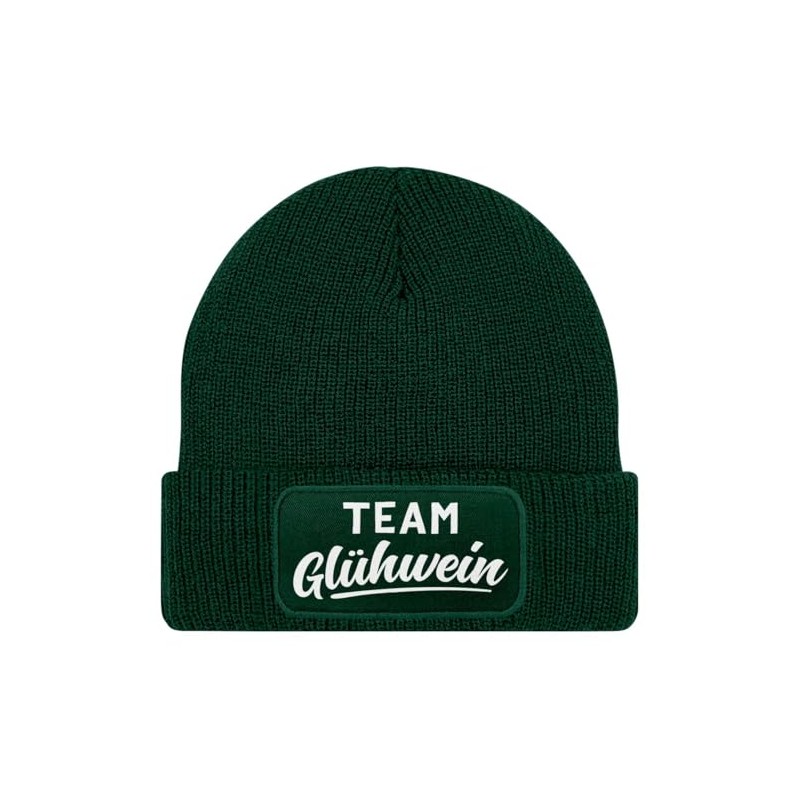MoonWorks® Men's Beanie with Patch Knitted Hat with Saying Team
