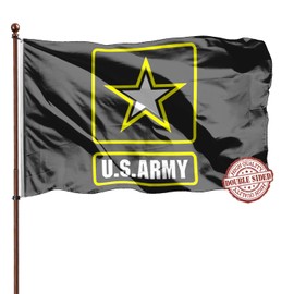 Black US Army Star Flag 3x5 Outdoor Double Sided- 3Ply 240D 4 Rows Stitched- Military USA Army Flag- UV Fade Resistant With Canvas Header & 2 Brass Grommets