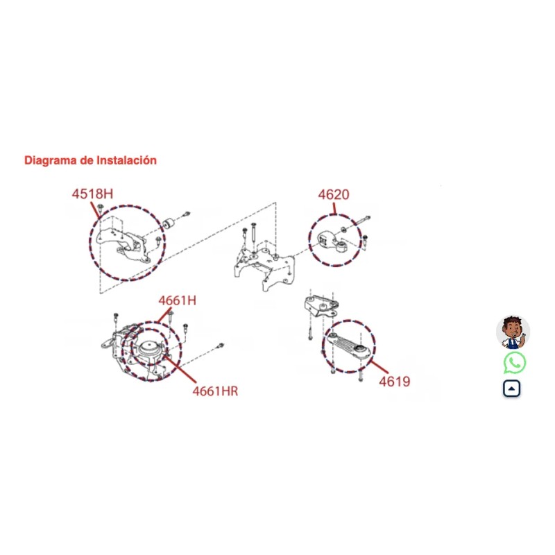 Repuesto Soporte De Transm Izq Nissan Rogue 2.5 2014-2019